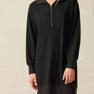 FAHERTY Legend Quarter Zip NWT Black Heather Dress Small